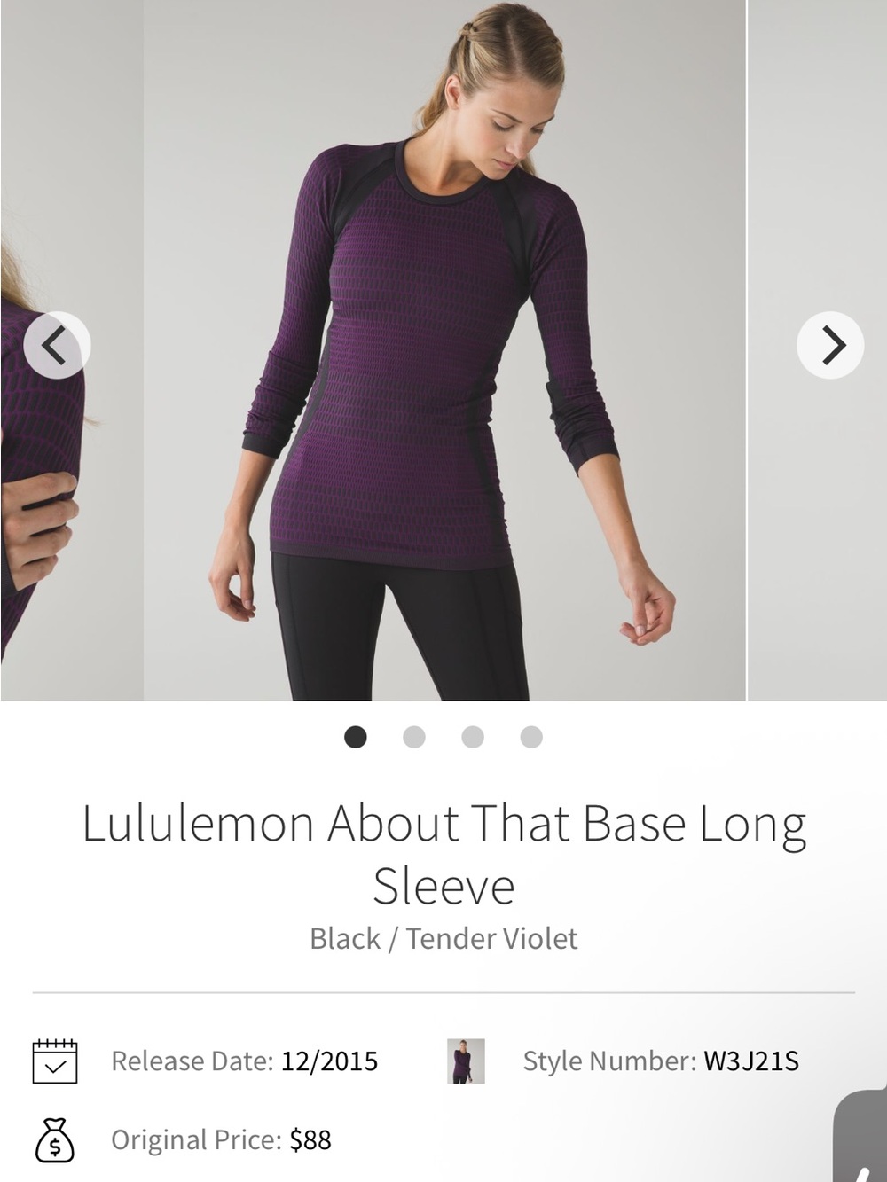 lululemon athletica Long Sleeve Crew Top - Tender Violet & Black